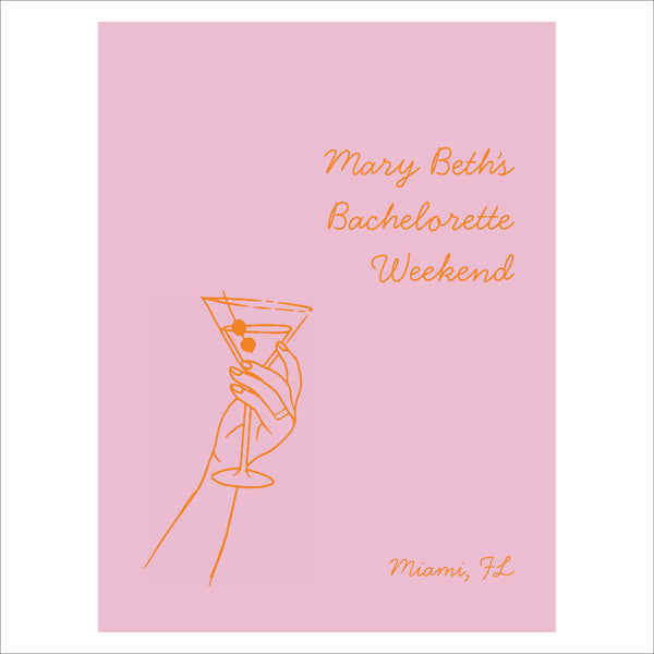 Bachelorette Welcome Sign | Pink & Orange Martini