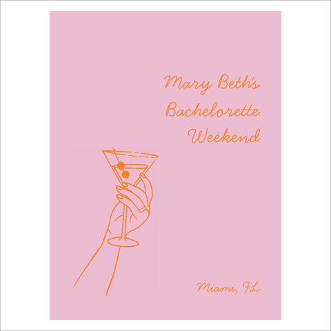 Bachelorette Welcome Sign | Pink & Orange Martini