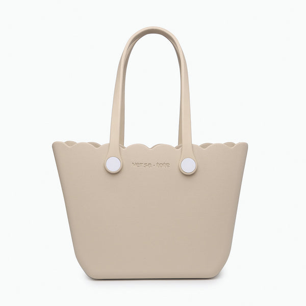 Versa Tote - Medium Scalloped Beige