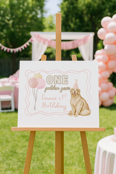 First Birthday Sign | One Golden Year Golden Retriever