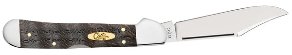 Case Knife -  Smooth Black Curly Oak Wood Mini CopperLock®