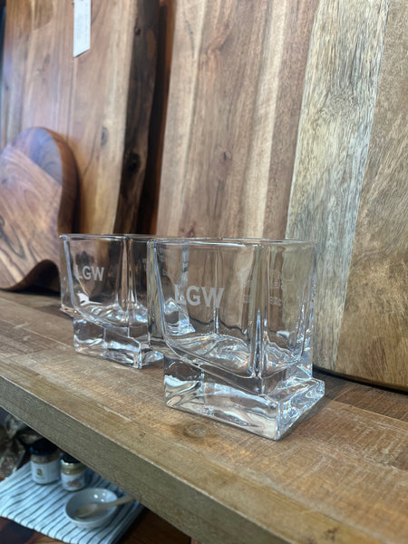 Heavy Square Base Whiskey Glasses