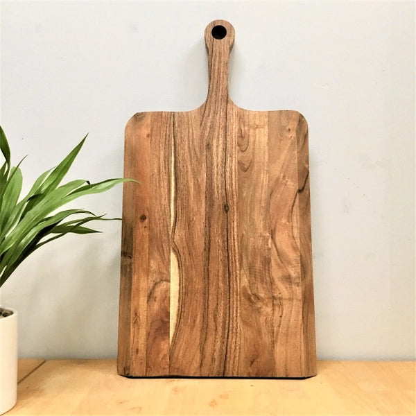 Cutting Board - Beveled Rectangle Acacia Wood Board w/ Handle