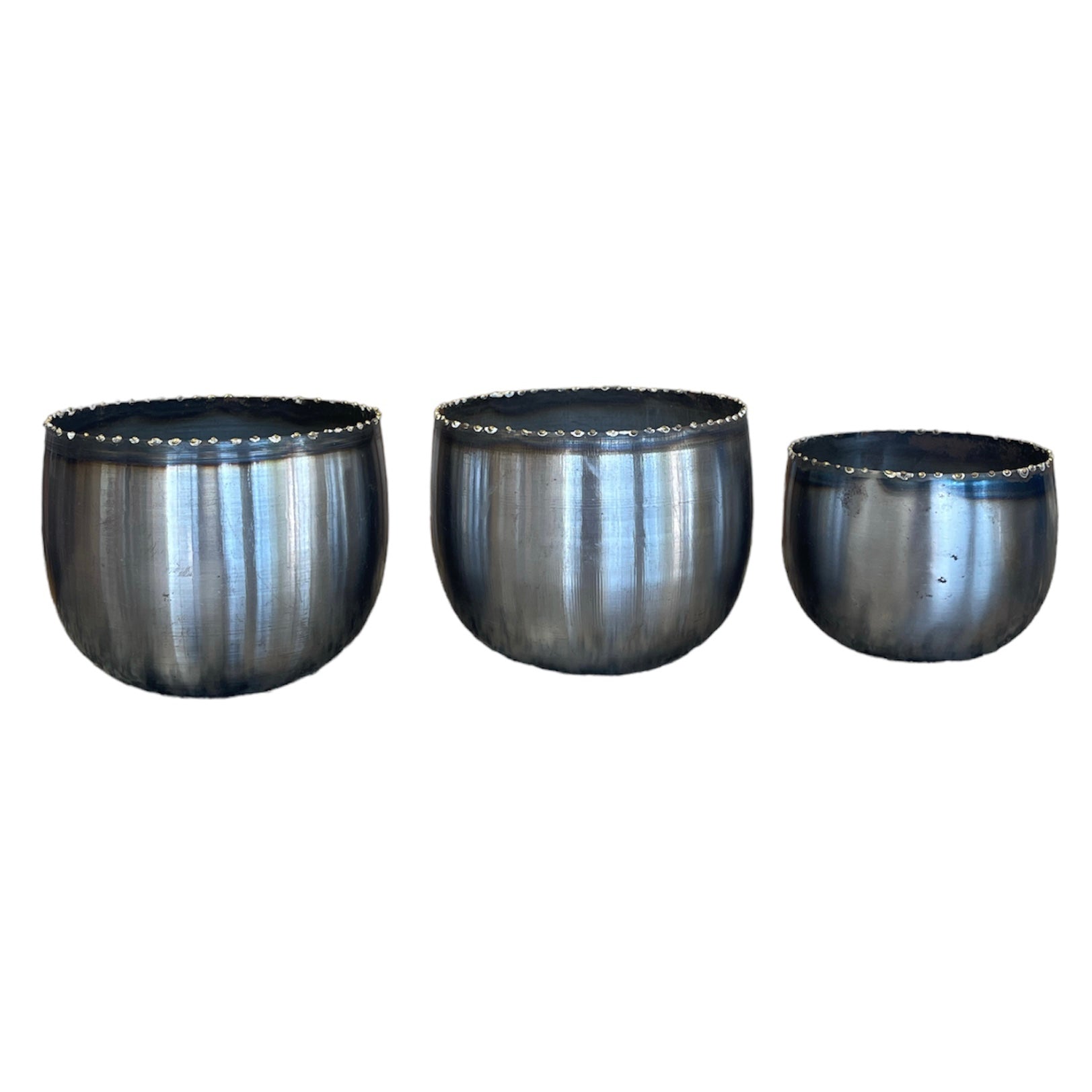 Round Galvanized Metal Planter