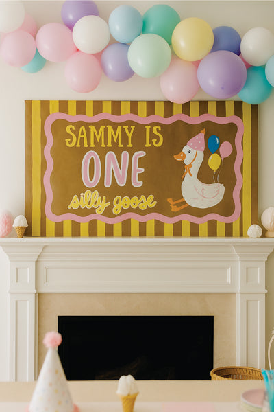 Hand-Painted Banner - One Silly Goose