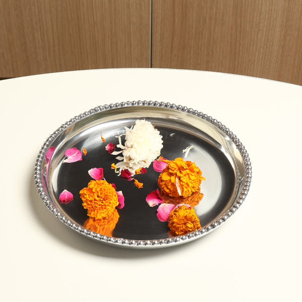 Tray - 8" Round w/ Small Beaded Edge