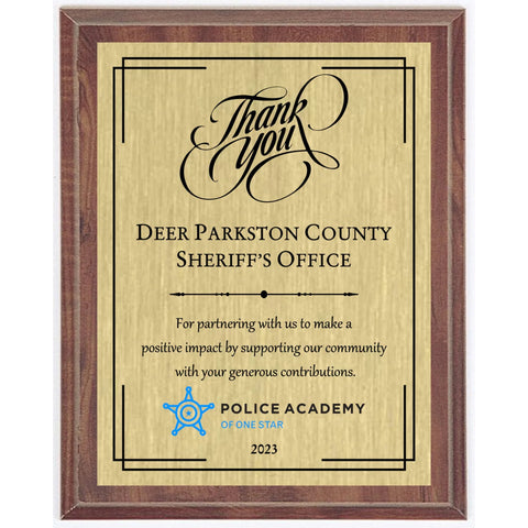 Thank You | Sponsorship Plaque