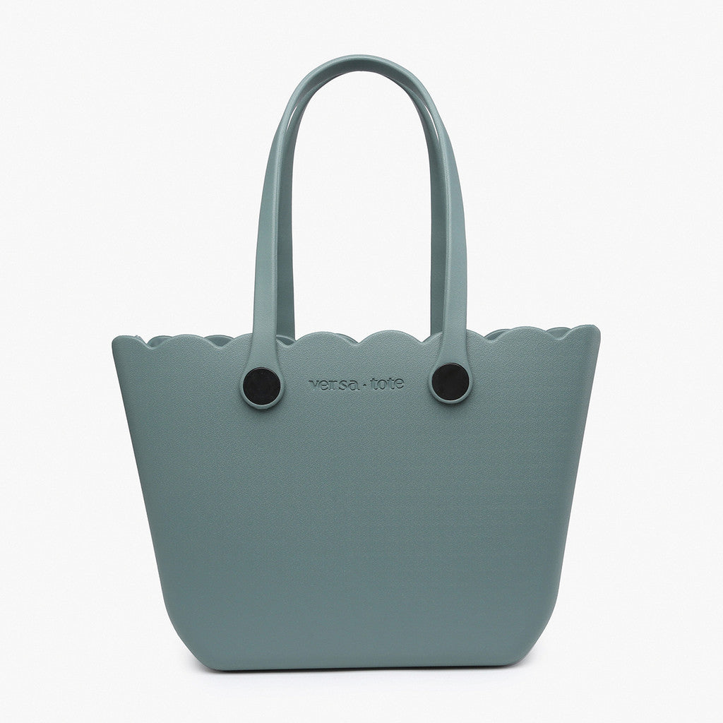 teal plastic beach tote