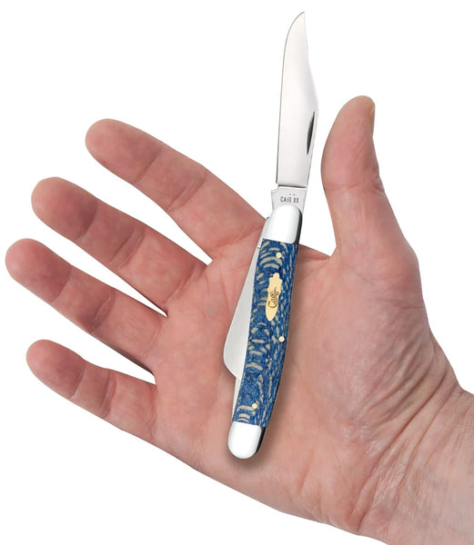 Case Knife - Blue Sycamore Wood Smooth Stockman