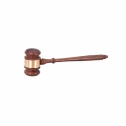 Walnut gavel with engraved band