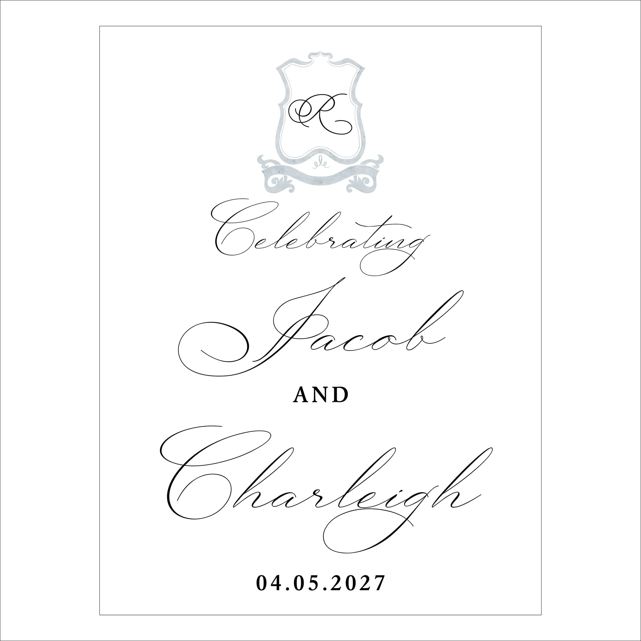 Wedding Welcome Sign | Blue Crest