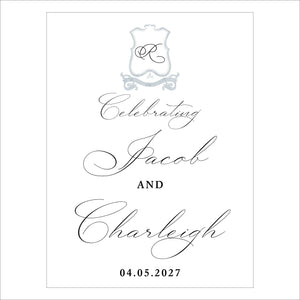 Wedding Welcome Sign | Blue Crest