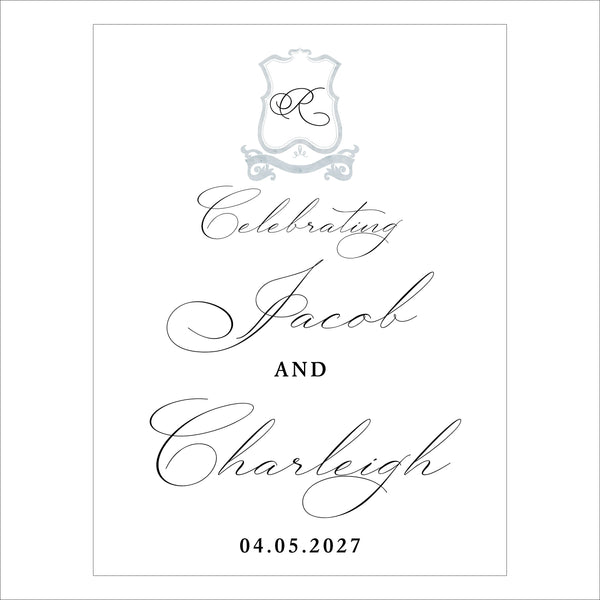 Wedding Welcome Sign | Blue Crest