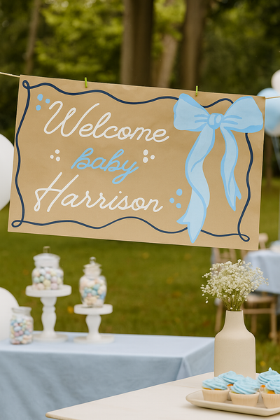 Hand-Painted Banner - Welcome Baby