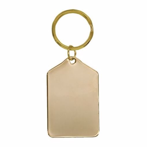 personalized shiny brass rectangle keychain