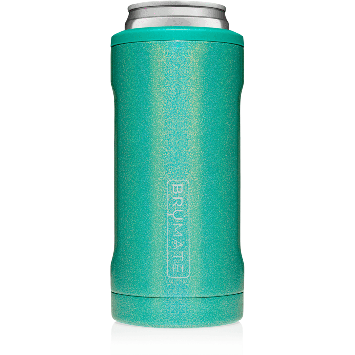 glitter peacock brumate slim can cooler
