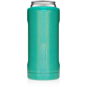 glitter peacock brumate slim can cooler