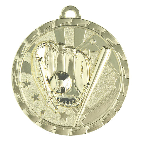 shiny gold baseball medal