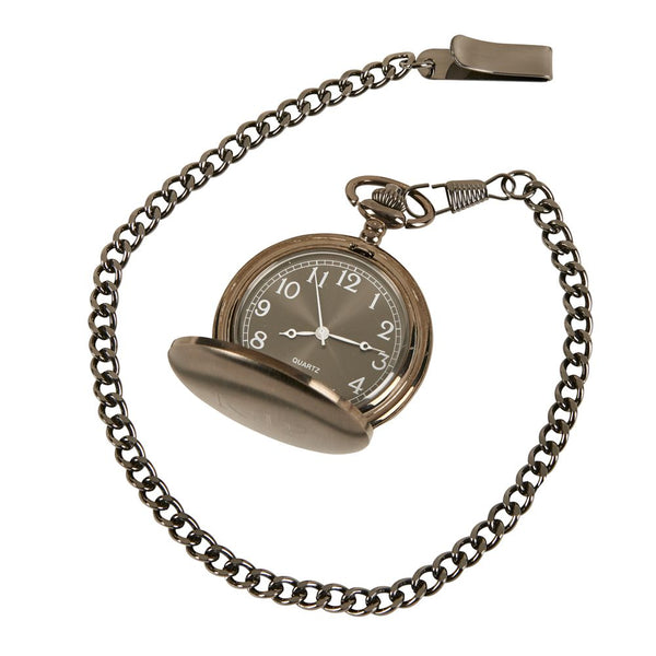 Gun Metal Engraved Pocket Watch