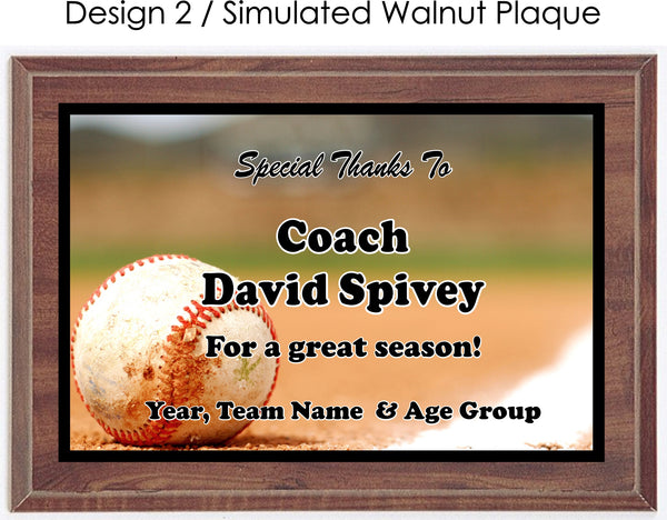 Baseball Coach's Plaque - Generic