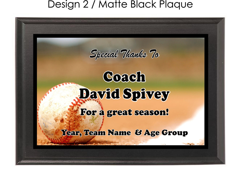 Baseball Coach Thank You Gift End of Season Award Plaque 