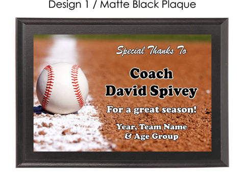 Baseball Coach's Plaque - Generic