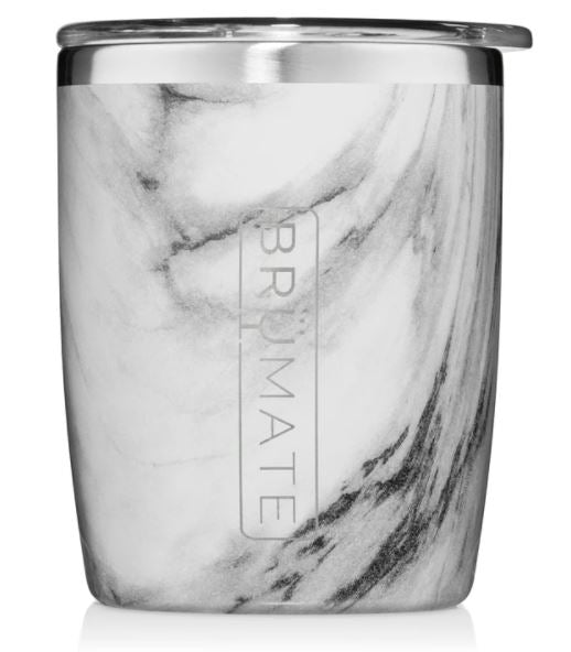 Brumate Rocks Glass Insulated 12 oz White Tumbler Wine Cocktail w/ Lid VGUC
