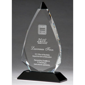 Crystal Award - Triangle Black Tip