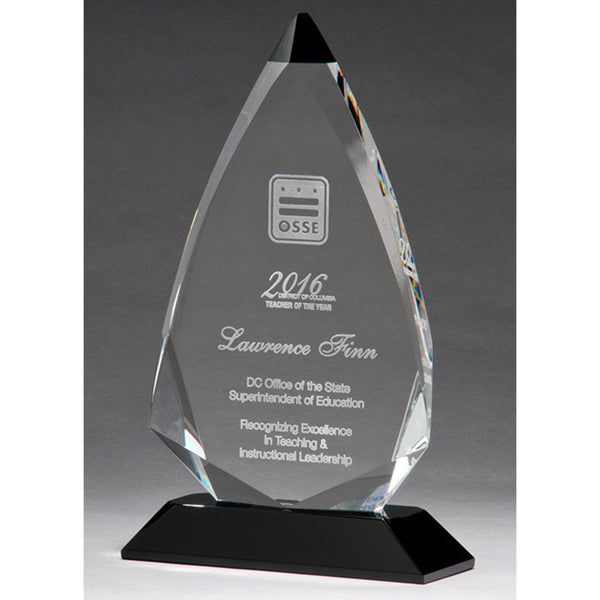Crystal Award - Triangle Black Tip