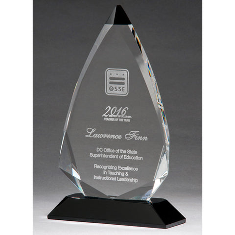 Crystal Award - Triangle Black Tip