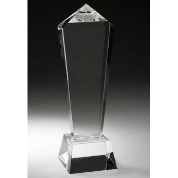 Crystal trophy award. Free engraving.