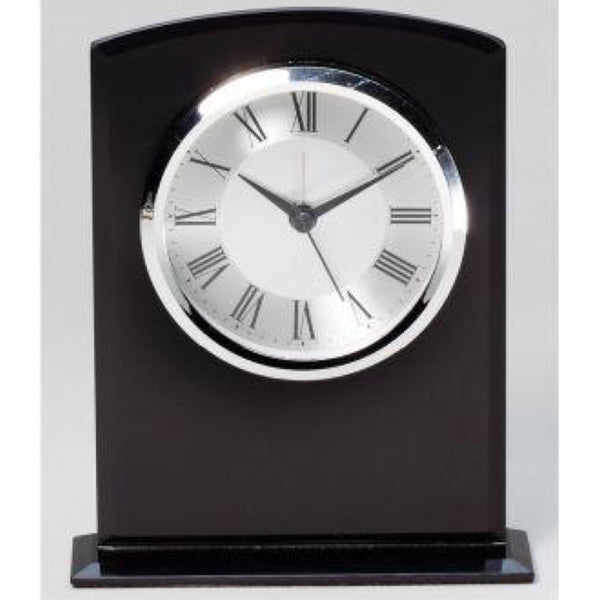 Black Glass Tabletop Clock