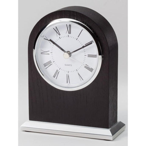 black dome clock with engraved plate