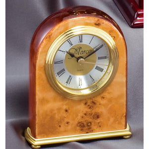 Dome shaped burl wood clock