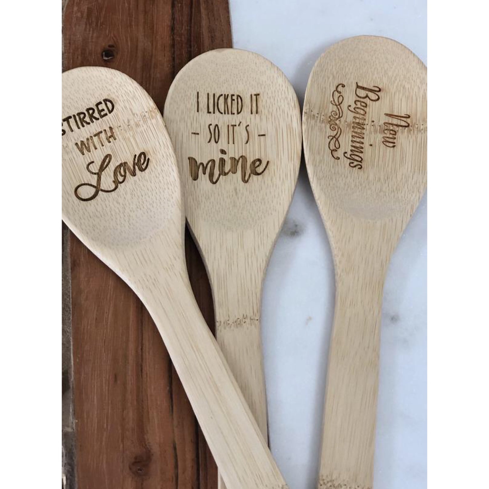 Engraved Wooden Cooking Spoon