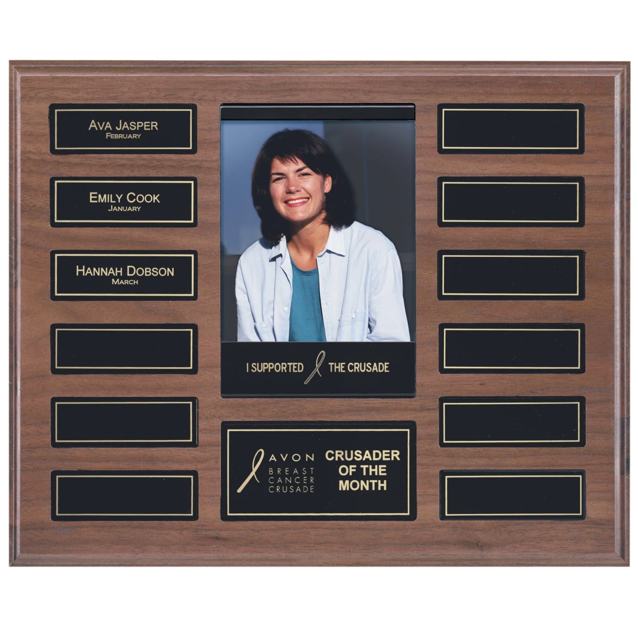 Perpetual Plaque - Solid Walnut w/ Black Magnetic Plates & Pocket Photo