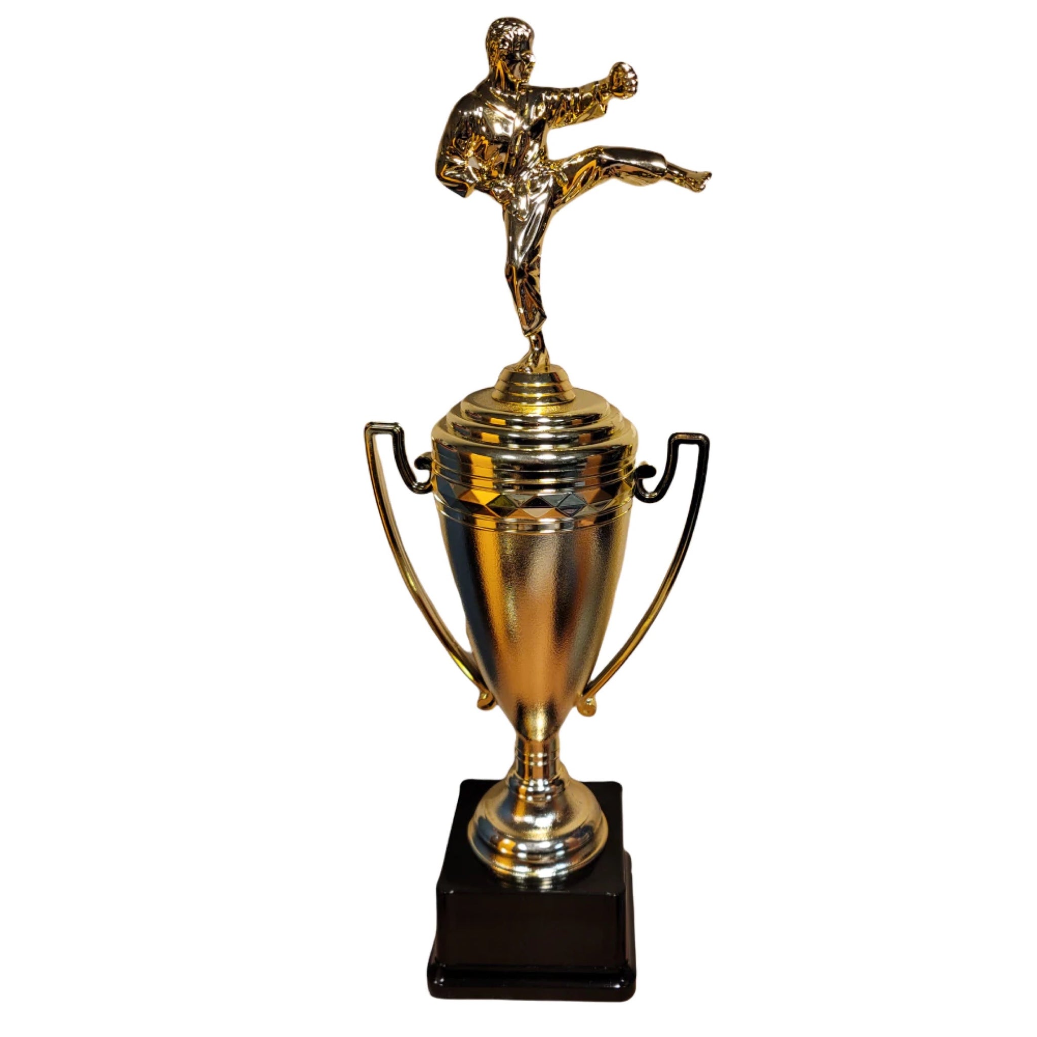 Kicking Karate Figure on Trophy Cup