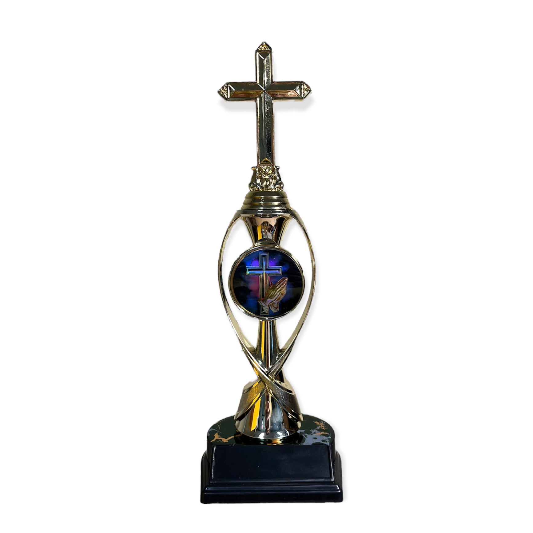 praying hands church trophy with free engraved plate