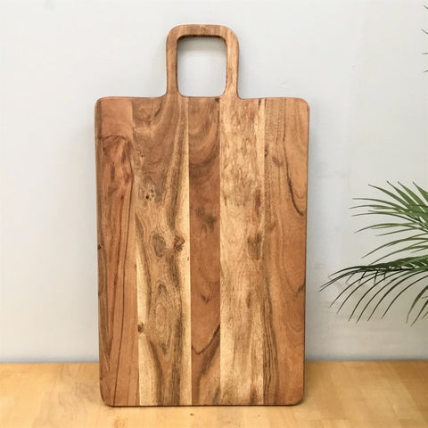 Cutting Board - Rectangle Acacia Wood w/ Square Handle