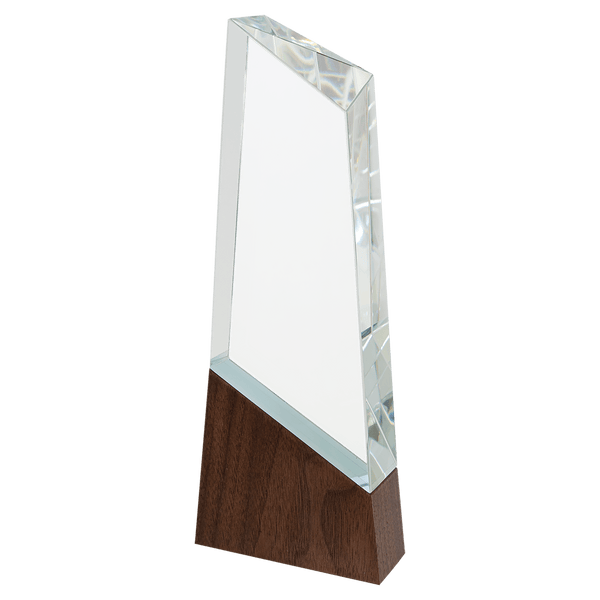 Glass Award - Sierra Peak with Walnut Base