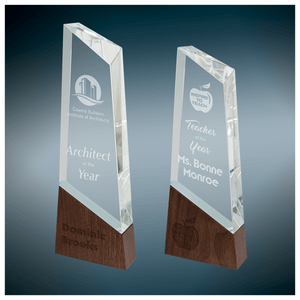 Glass Award - Sierra Peak with Walnut Base