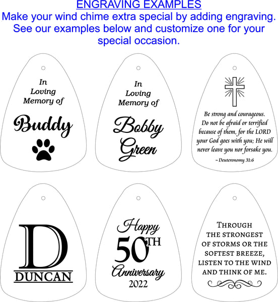 engraved wind chime designs