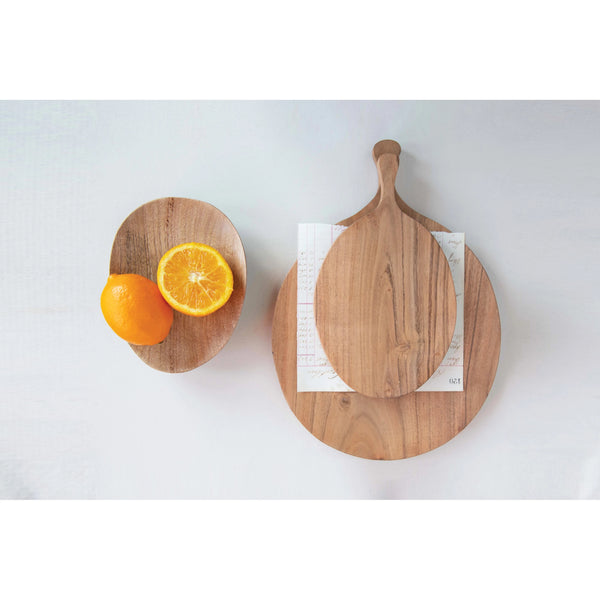 round acacia wood cutting board
