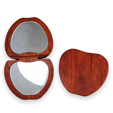 Compact Mirror - Wooden Apple