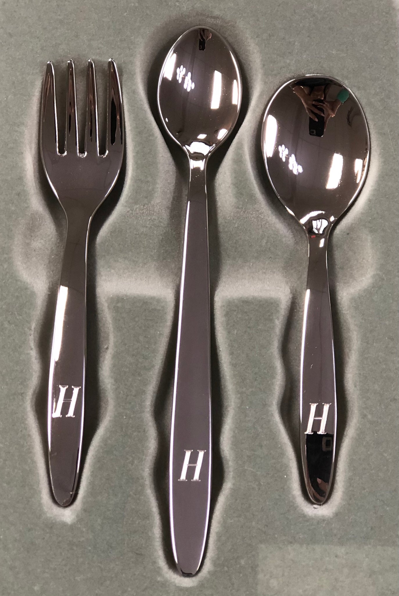 engraved baby utensil set