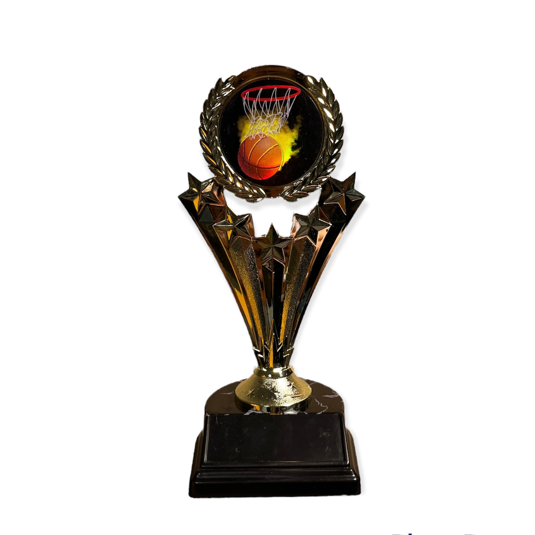 gold basketball trophy with free engraved plate