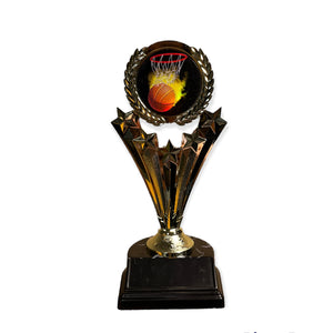 gold basketball trophy with free engraved plate