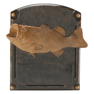 Custom engraved bass fishing trophy.