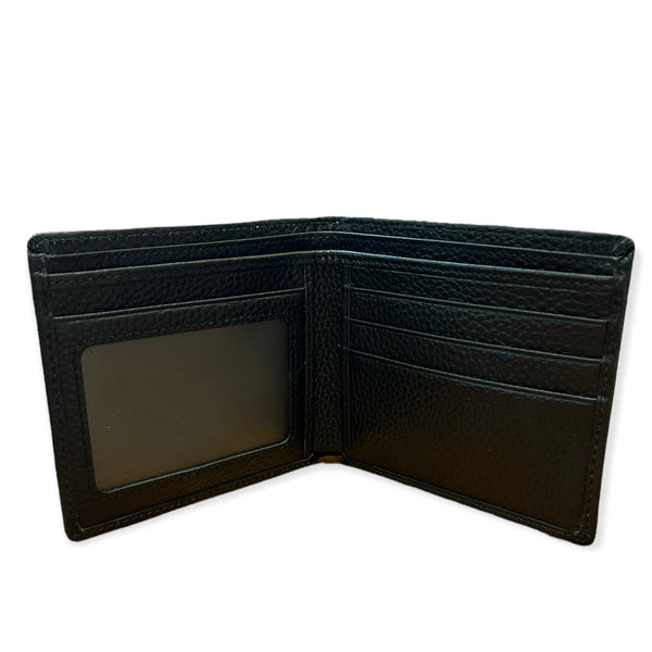 Genuine Leather Black Bi-Fold Wallet
