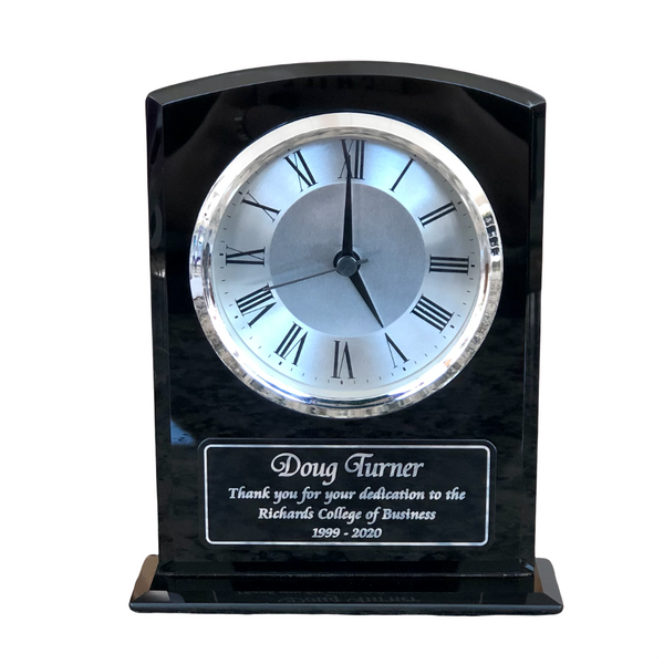 Black Glass Tabletop Clock